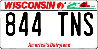WI license plate 844TNS