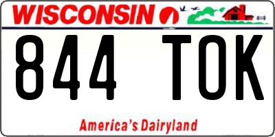 WI license plate 844TOK
