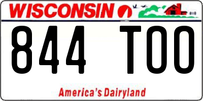 WI license plate 844TOO