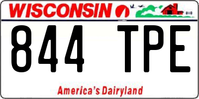 WI license plate 844TPE