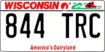 WI license plate 844TRC
