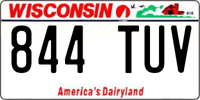 WI license plate 844TUV
