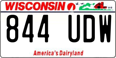 WI license plate 844UDW