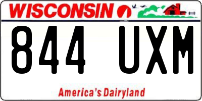 WI license plate 844UXM