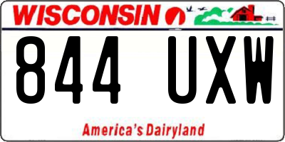 WI license plate 844UXW