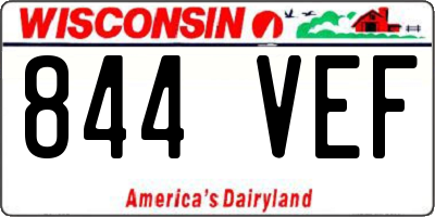 WI license plate 844VEF