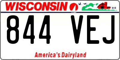 WI license plate 844VEJ