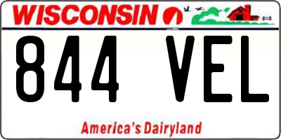 WI license plate 844VEL