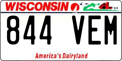 WI license plate 844VEM