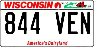 WI license plate 844VEN