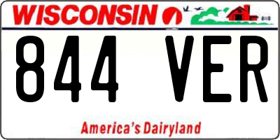 WI license plate 844VER