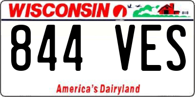 WI license plate 844VES