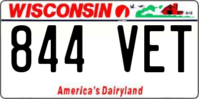 WI license plate 844VET