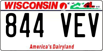 WI license plate 844VEV