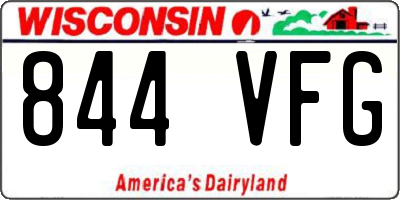 WI license plate 844VFG