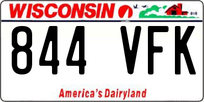 WI license plate 844VFK