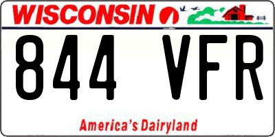 WI license plate 844VFR