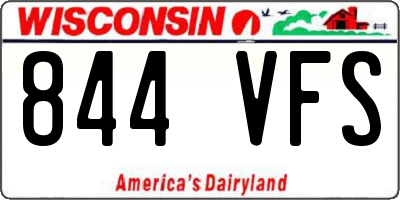 WI license plate 844VFS