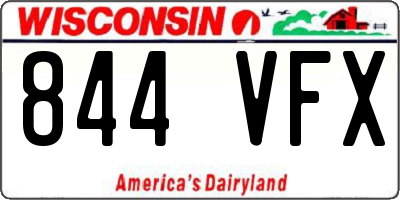 WI license plate 844VFX