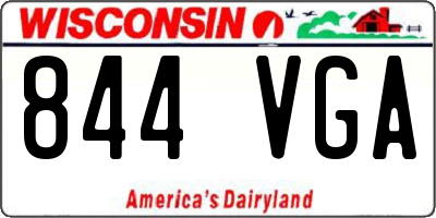 WI license plate 844VGA
