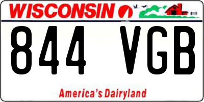 WI license plate 844VGB