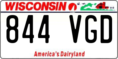 WI license plate 844VGD