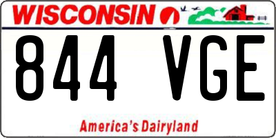 WI license plate 844VGE