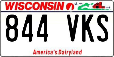 WI license plate 844VKS