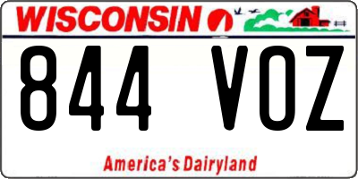 WI license plate 844VOZ