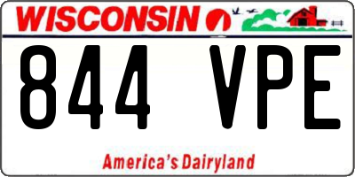 WI license plate 844VPE