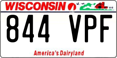 WI license plate 844VPF