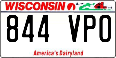 WI license plate 844VPO