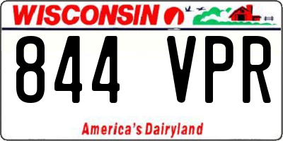 WI license plate 844VPR