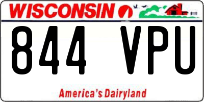 WI license plate 844VPU