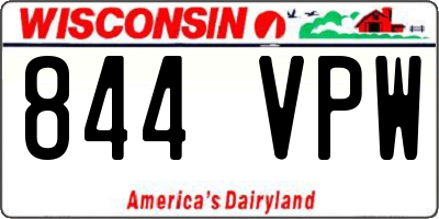 WI license plate 844VPW