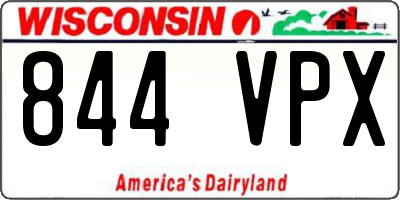WI license plate 844VPX