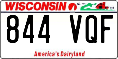 WI license plate 844VQF