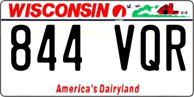 WI license plate 844VQR