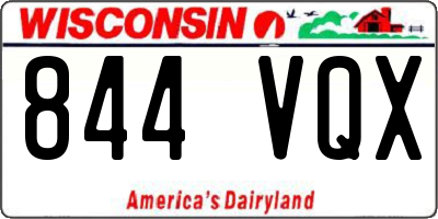 WI license plate 844VQX