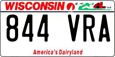 WI license plate 844VRA