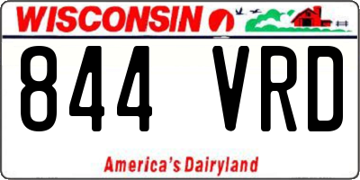 WI license plate 844VRD