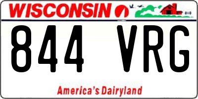 WI license plate 844VRG