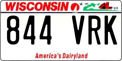 WI license plate 844VRK