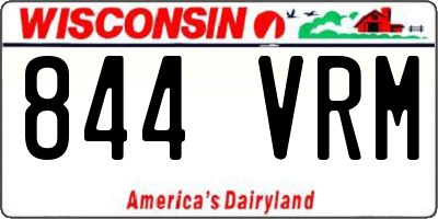 WI license plate 844VRM