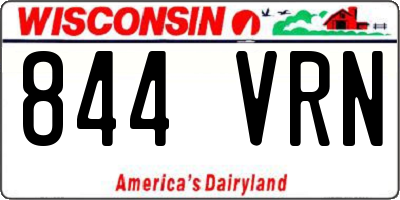 WI license plate 844VRN