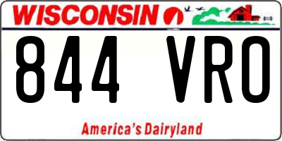 WI license plate 844VRO