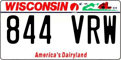 WI license plate 844VRW