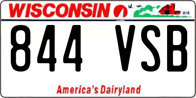 WI license plate 844VSB