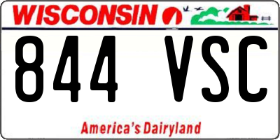 WI license plate 844VSC