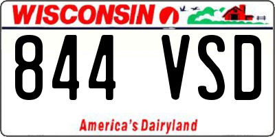 WI license plate 844VSD